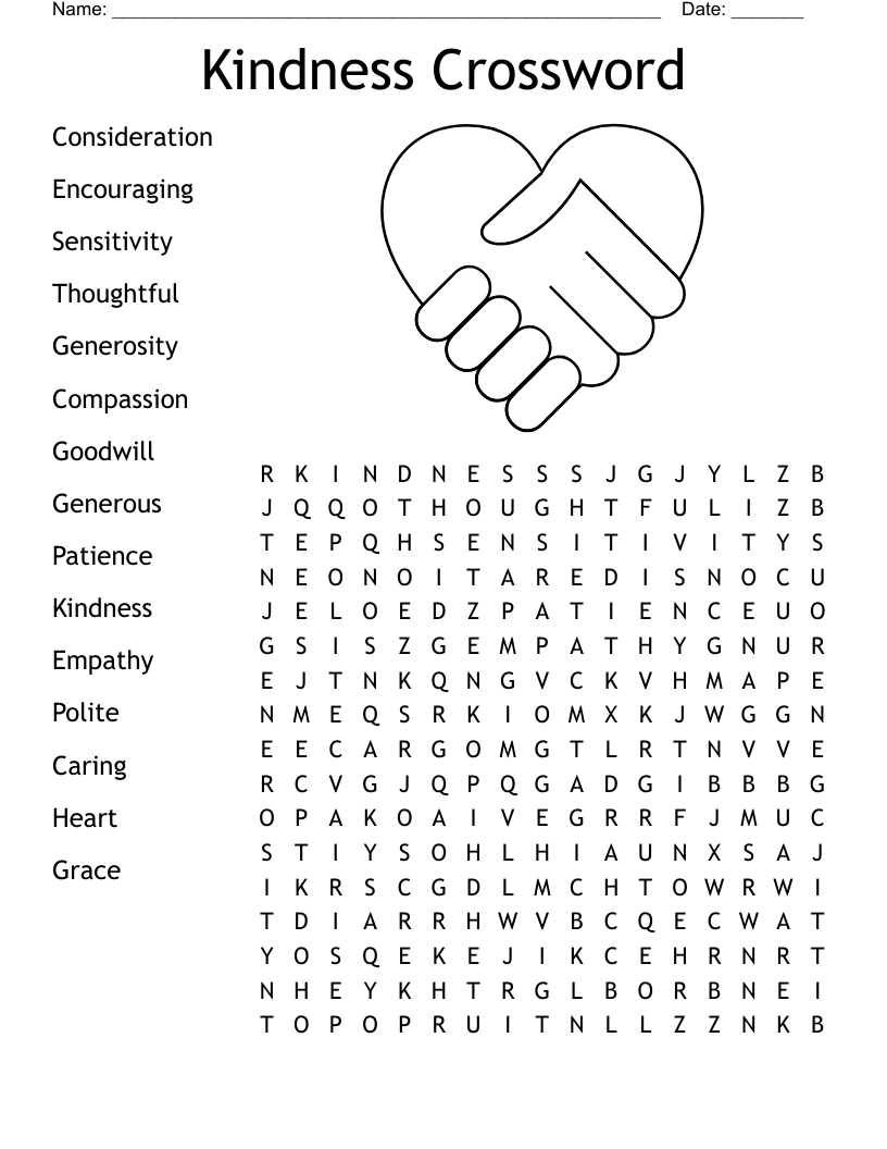 Empathy Word Search Free Printable
