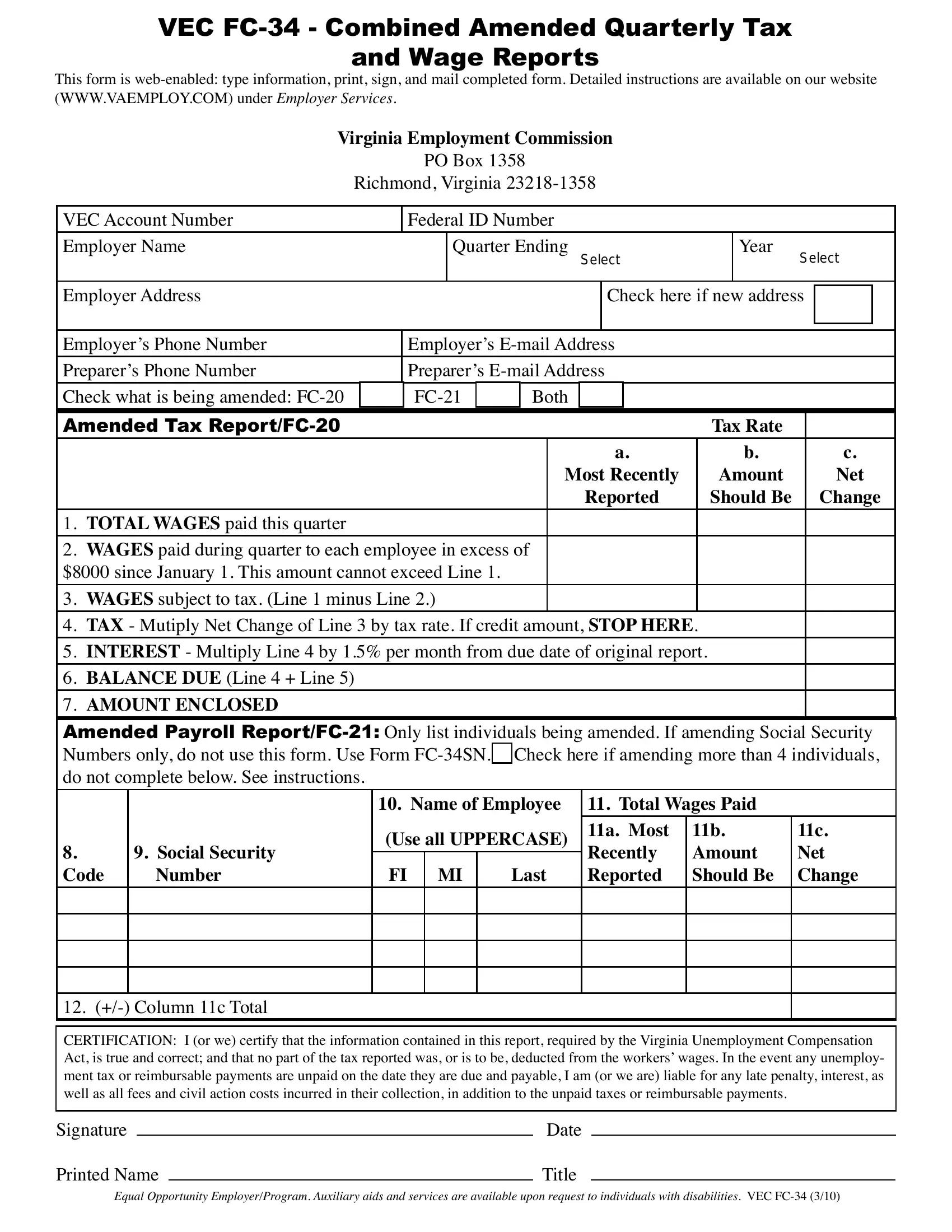 Fc34 Form Fill Out Printable PDF Forms Online