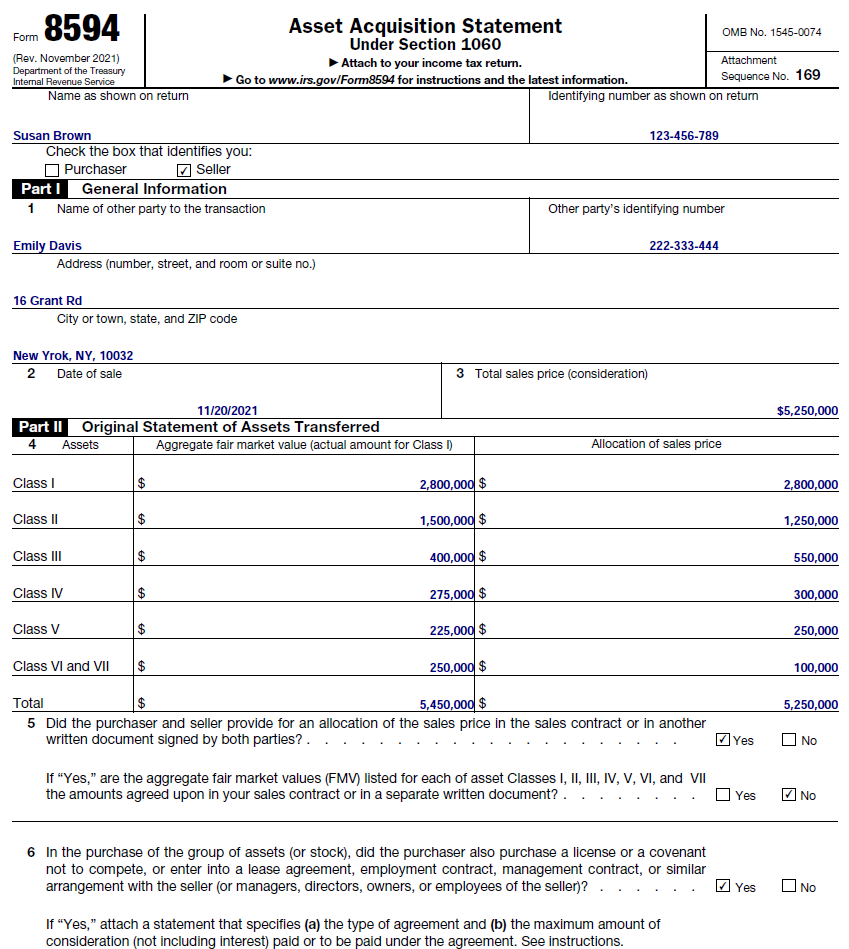 File Form 8594 Eqvista