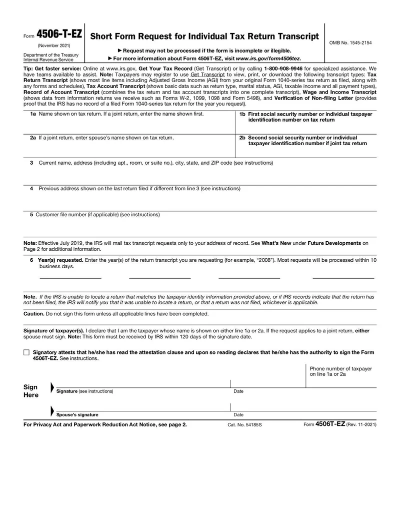 Form 4506 T EZ Fill And Sign Online With Lumin