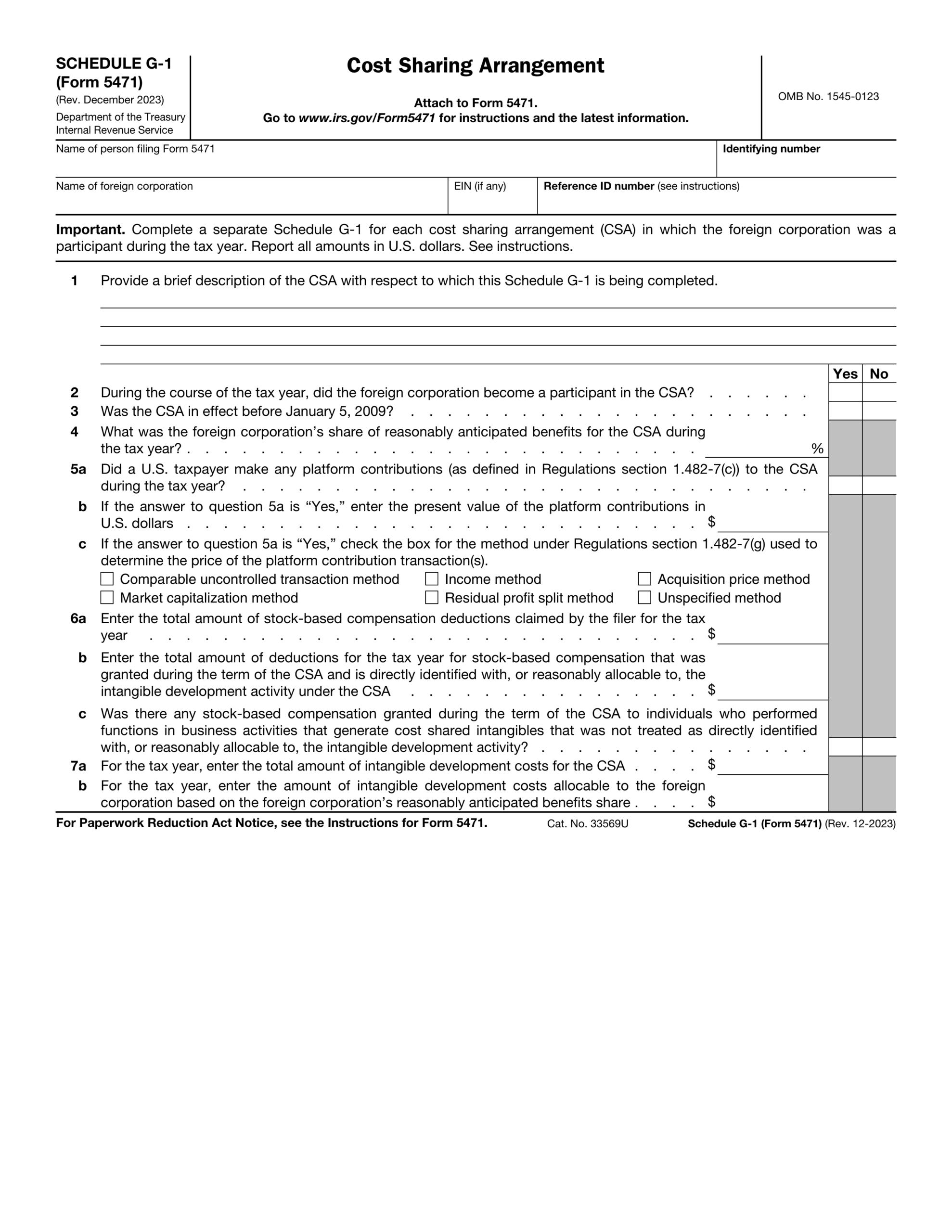 Form 5471 Schedule H Current Earnings And Profits 2024 2025 PDF Guru