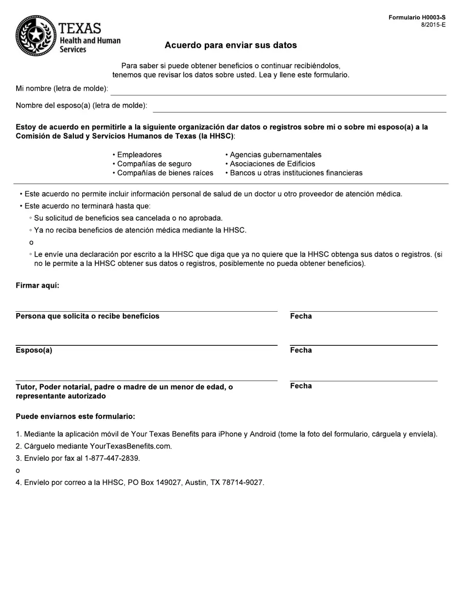 Form H1003 Printable