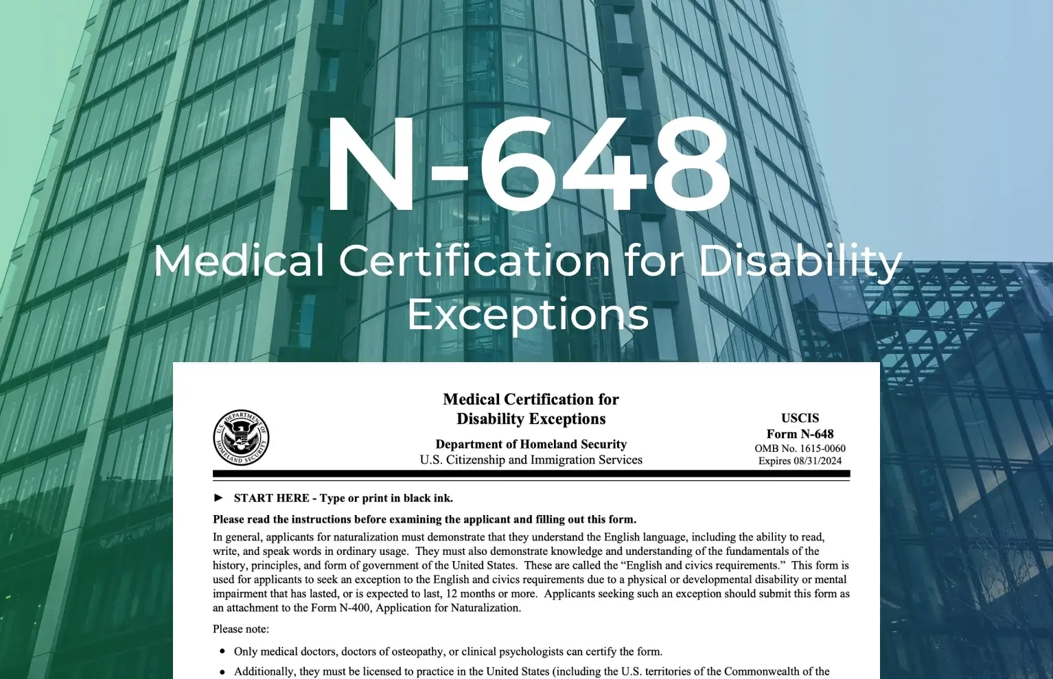 Form N 648 Medical Certification For Disability Exceptions 