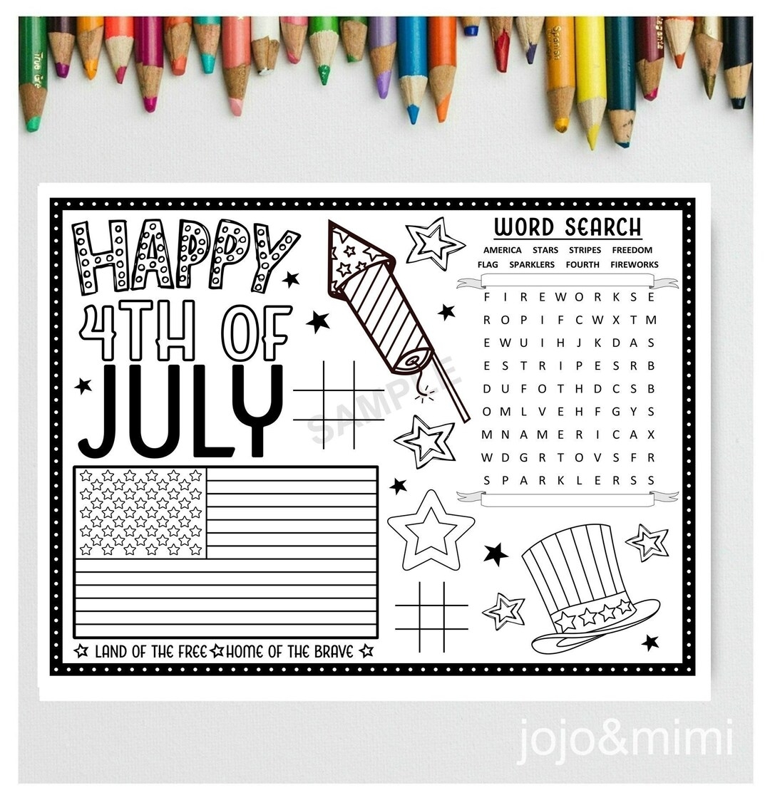 Fourth Of July Printable Sheets