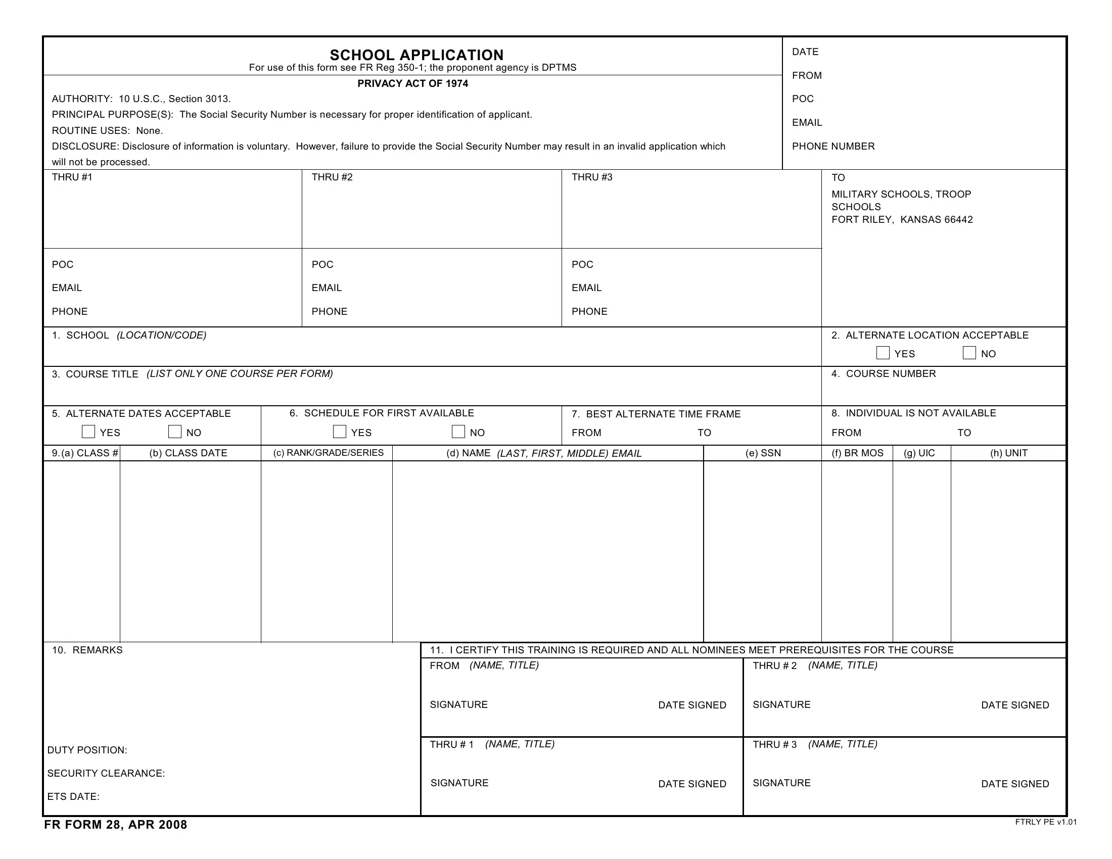 Fr Form 28 Fill Out Printable PDF Forms Online