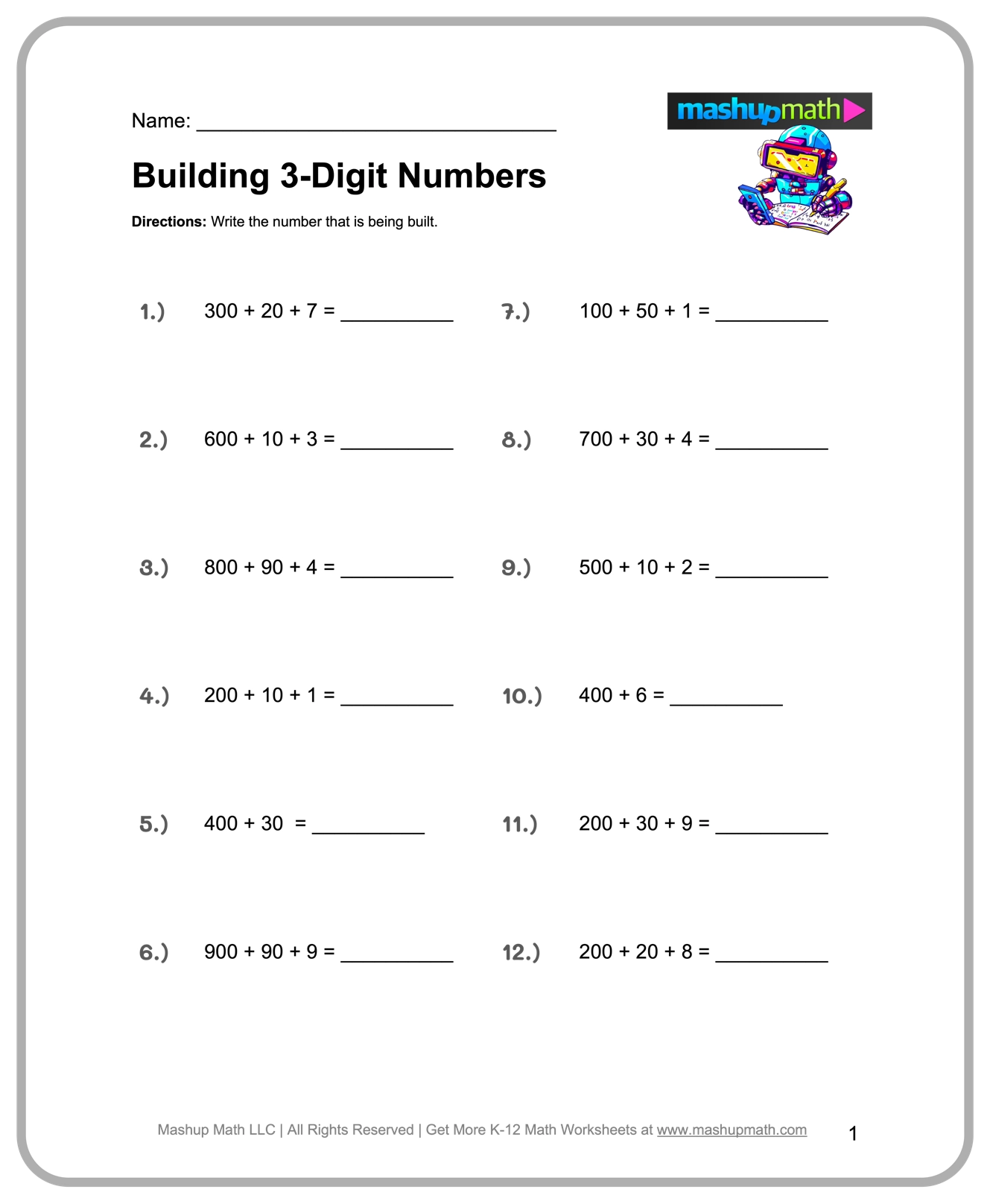 Free Math Worksheets Printable 3rd Grade