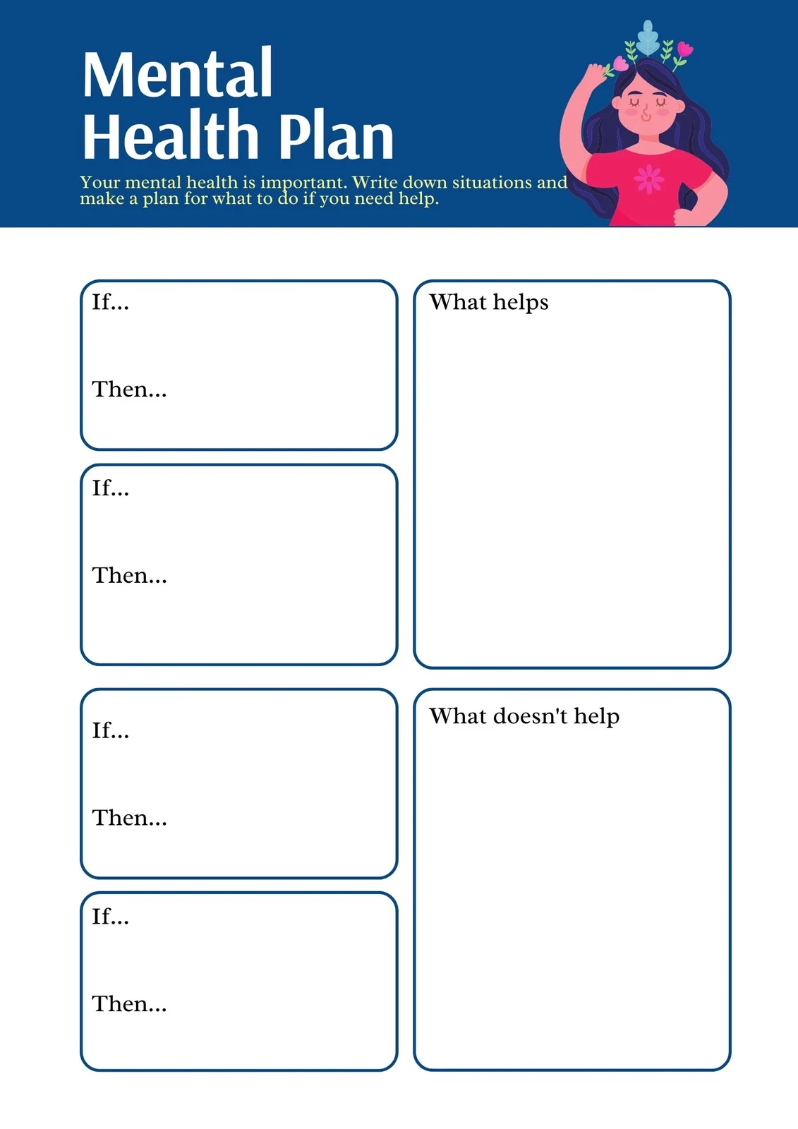 Mental Health Worksheets Printable