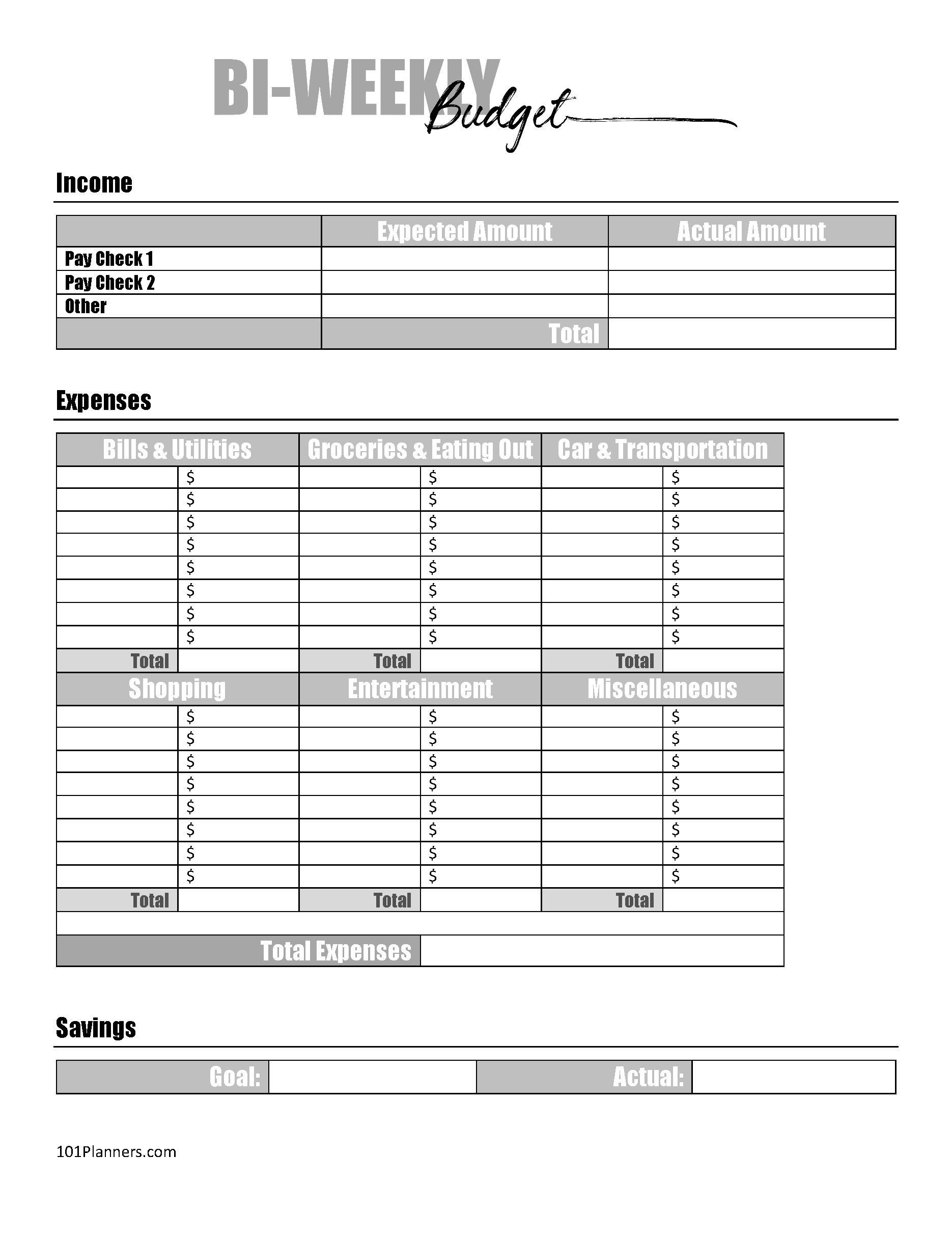 Free Budget Worksheets Printable For Students