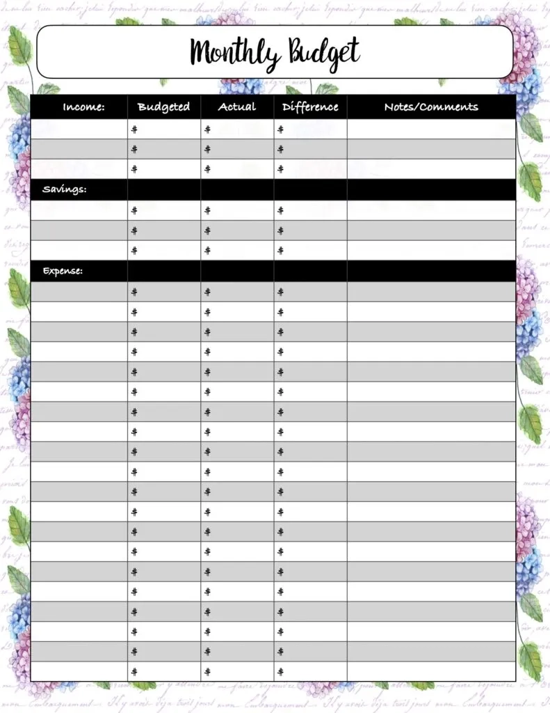 Free Budgeting Printables Expenses Goals amp Monthly Budget
