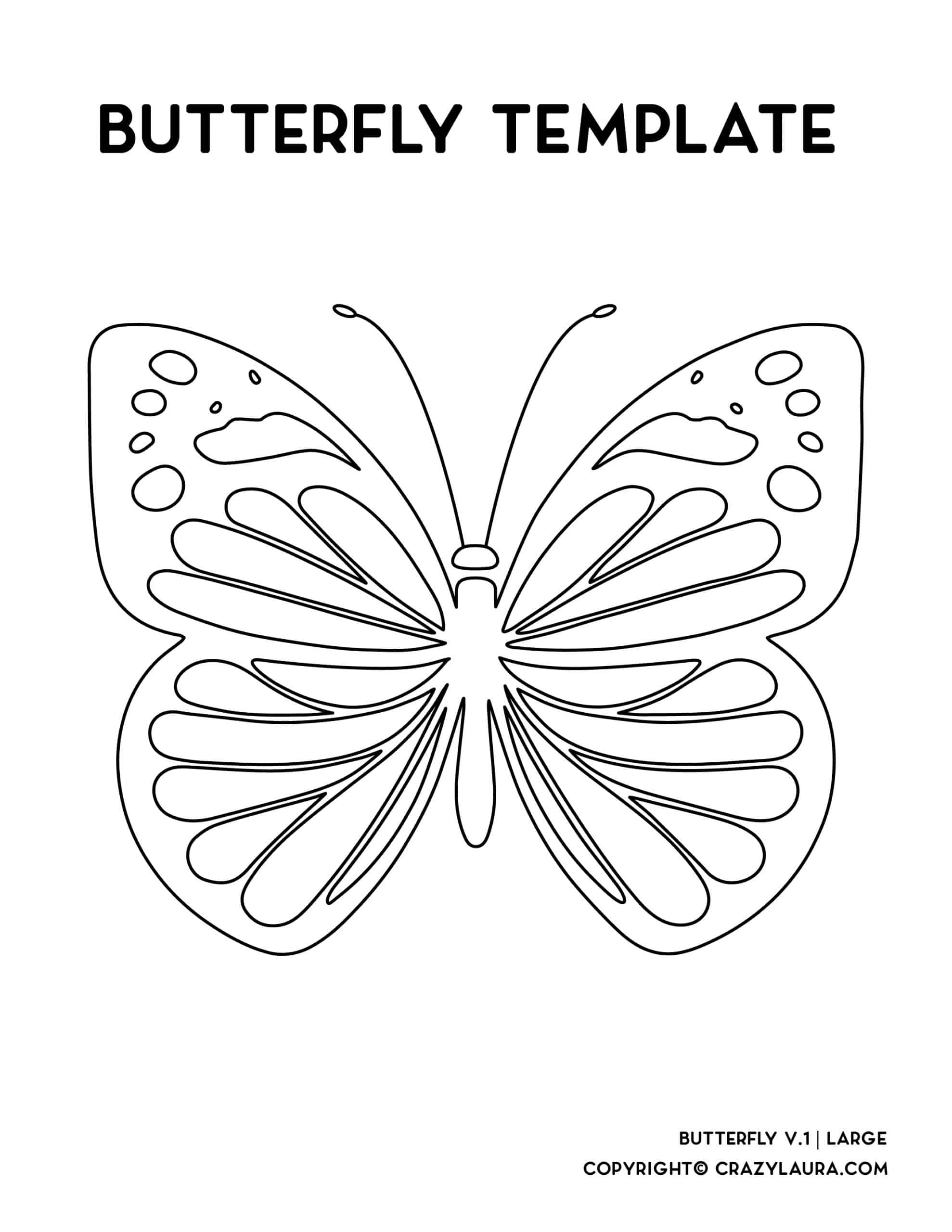 Free Printable Large Butterfly Template