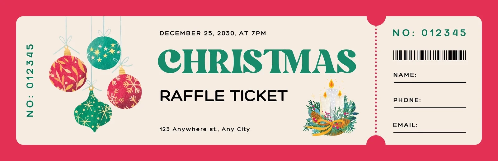 Free Christmas Ticket Templates To Edit And Print Canva