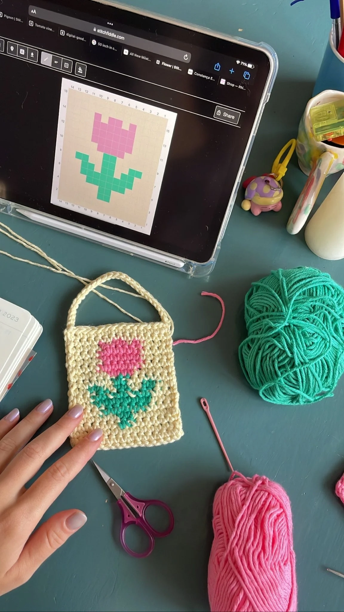 Free Crochet Pattern Flower Graph By Devout Hand