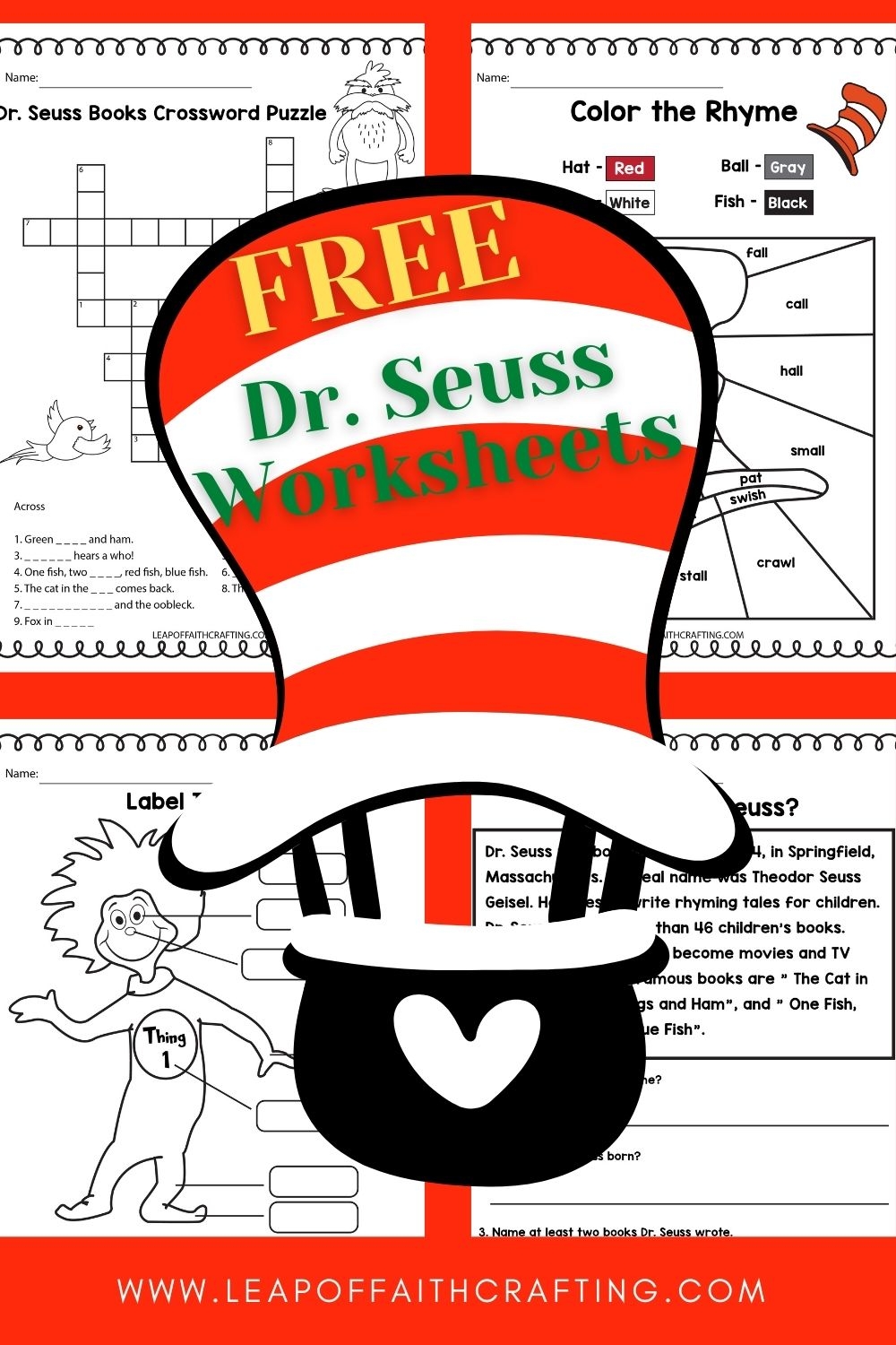 FREE Dr Seuss Worksheets And Printables For Kids Leap Of Faith 