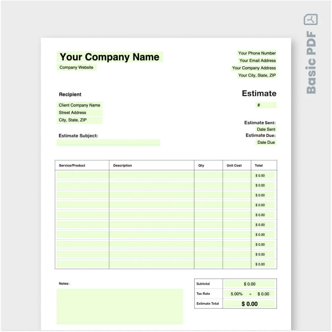 Free Excavation Estimate Template Download Now Jobber
