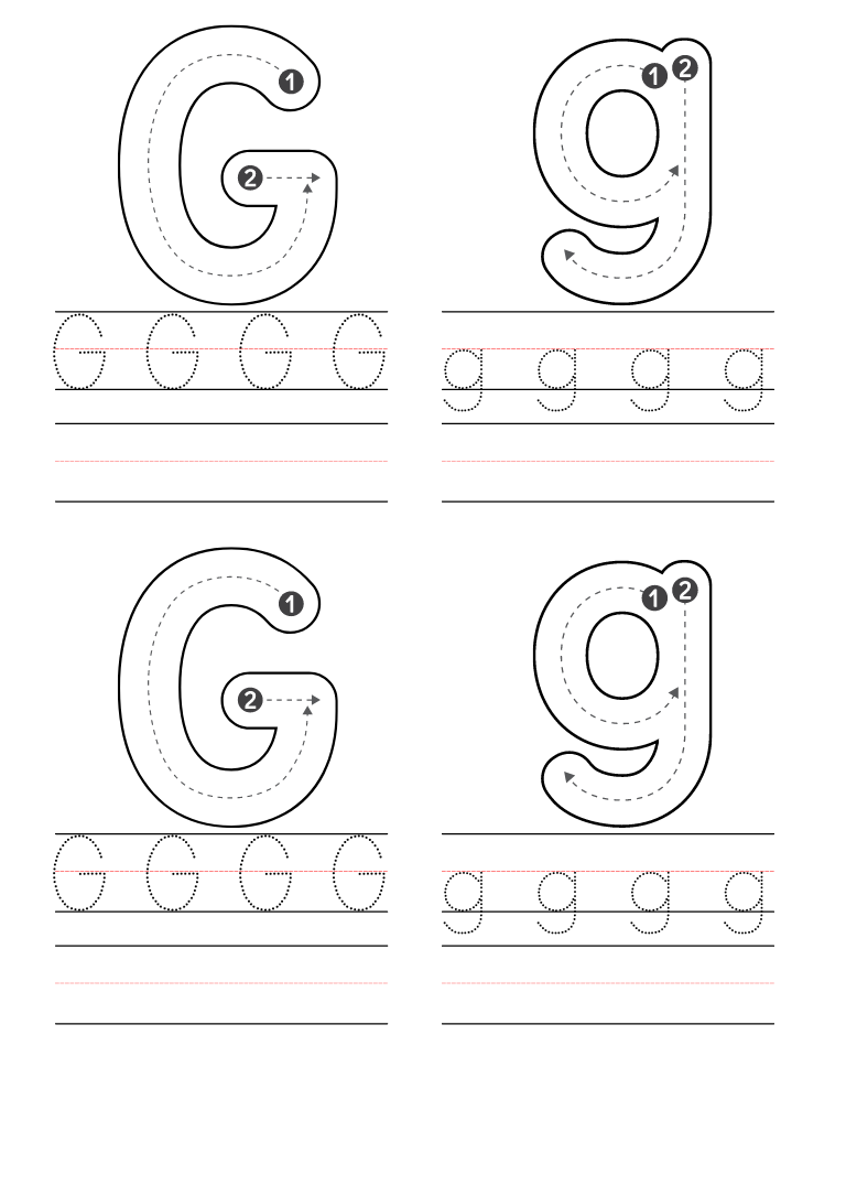Free Kindergarten Letter G Worksheets Printable PDF