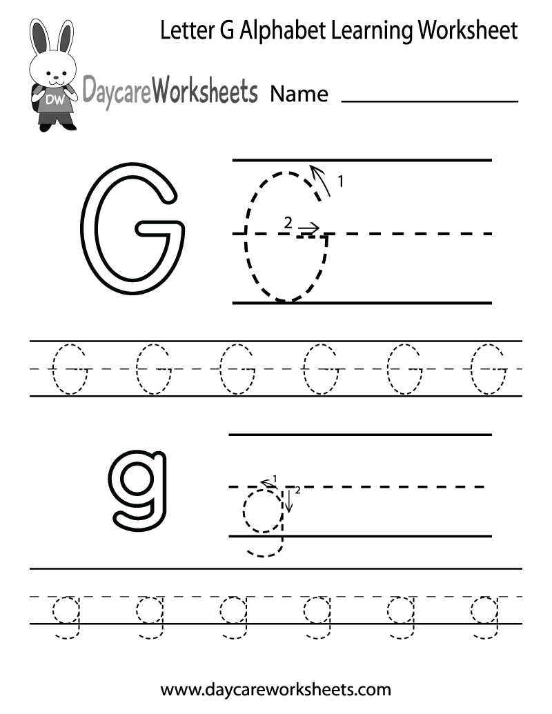 Printable Letter G Worksheets For Preschool