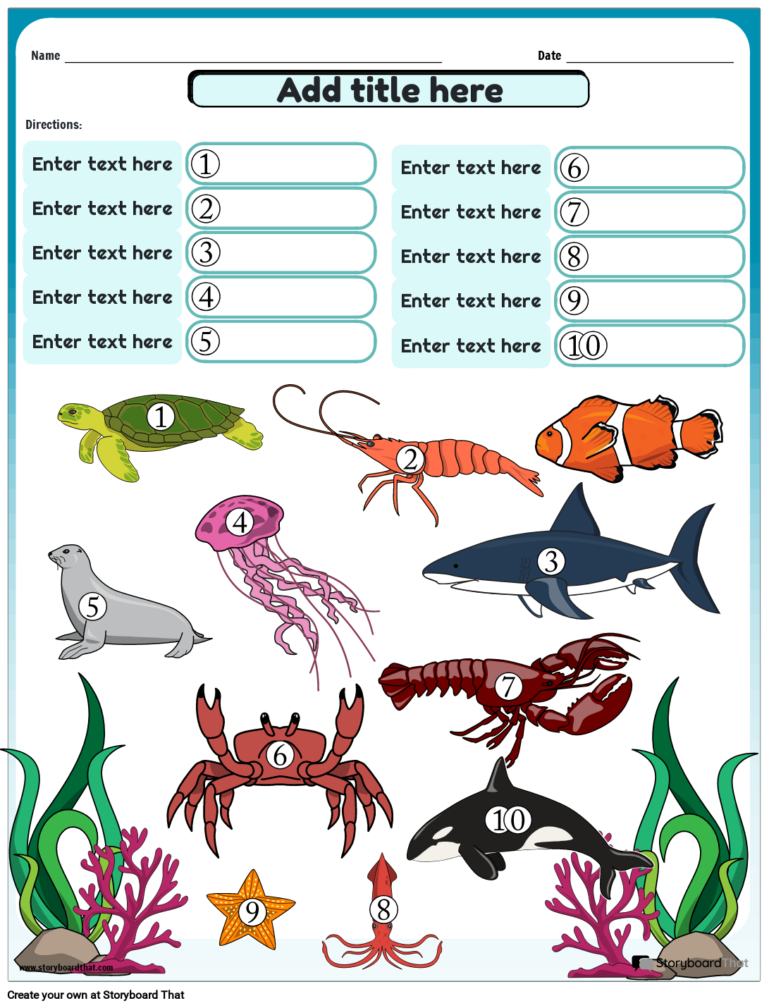 Free Printable Ocean Theme Worksheets