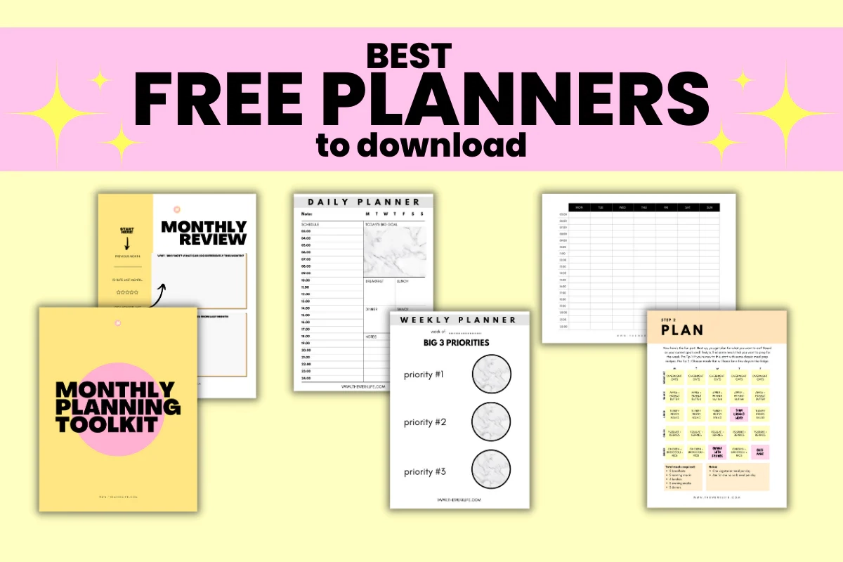 Free Planner Templates To Download The WERK LIFE