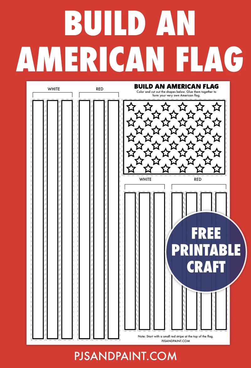 Free Printable Build An American Flag Craft Pjs And Paint