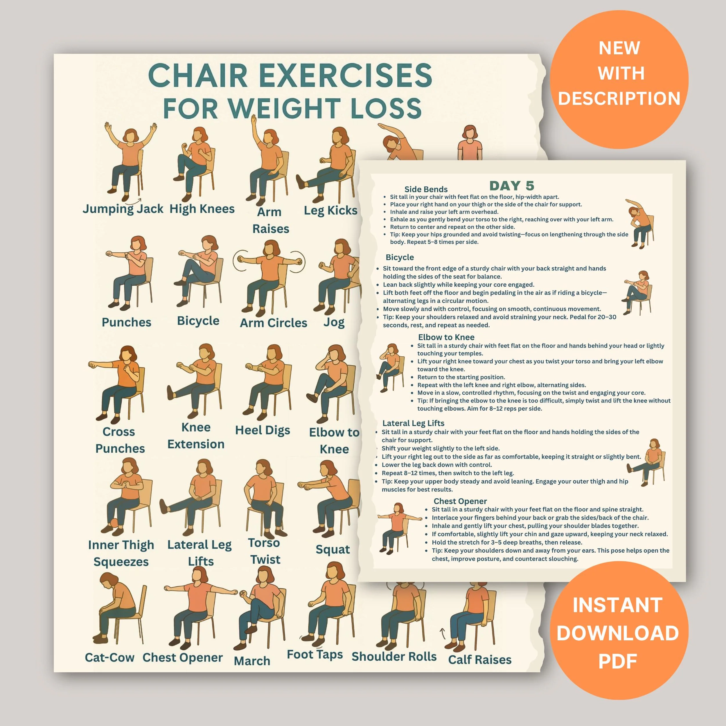 Free Printable Chair Exercises For Seniors Chair Exercise Chart 