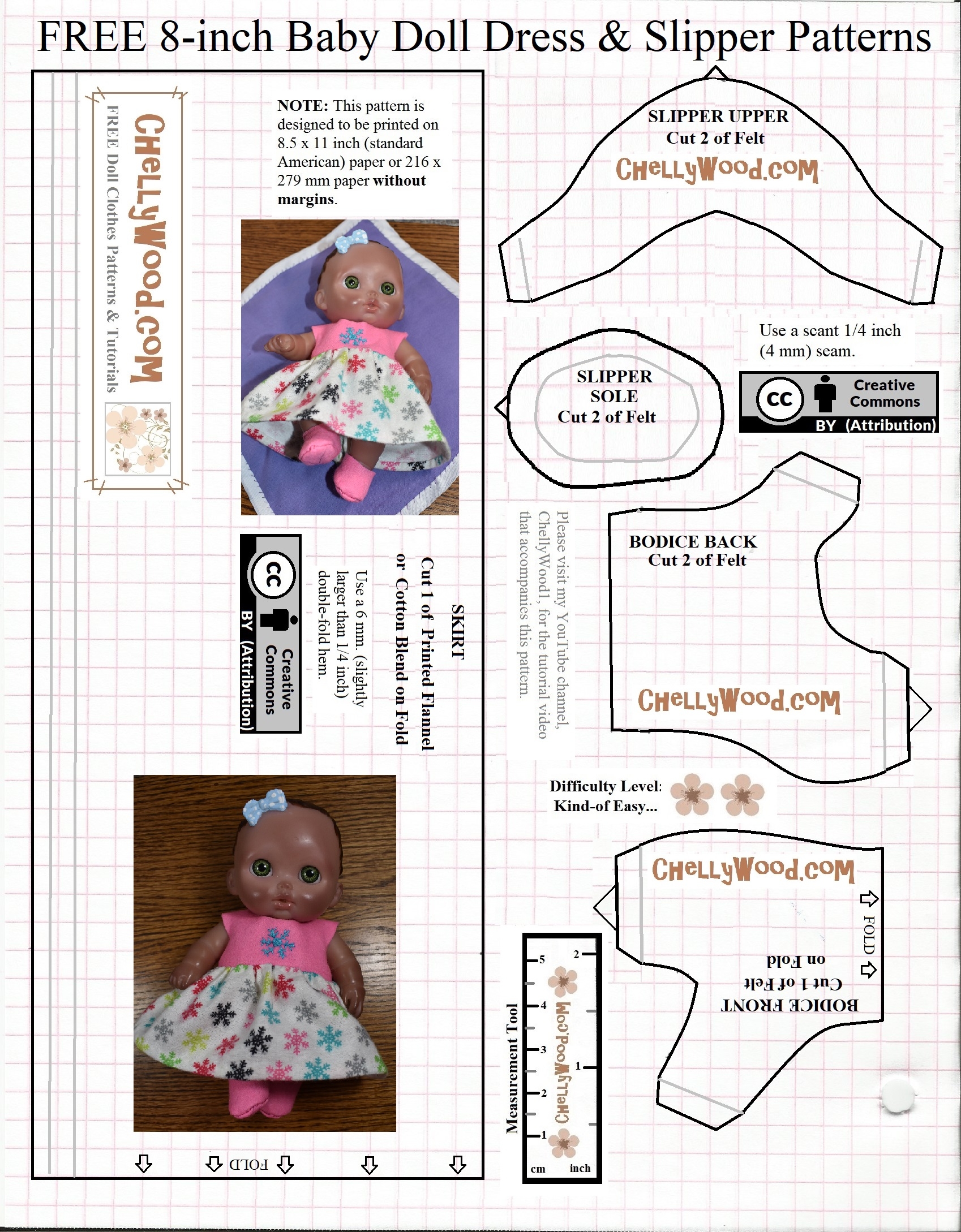 Free Printable doll Clothes Pattern felt Booties For 8 baby 