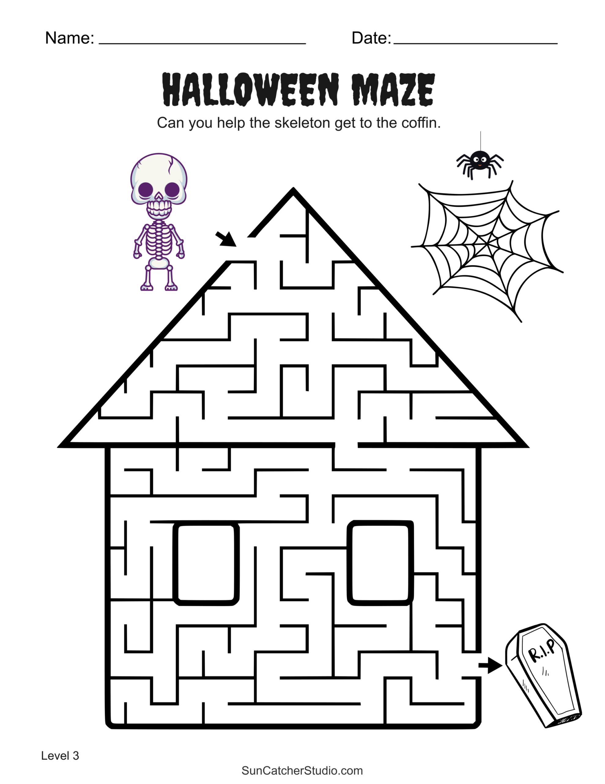Free Printable Halloween Maze Worksheets And Puzzles Free 