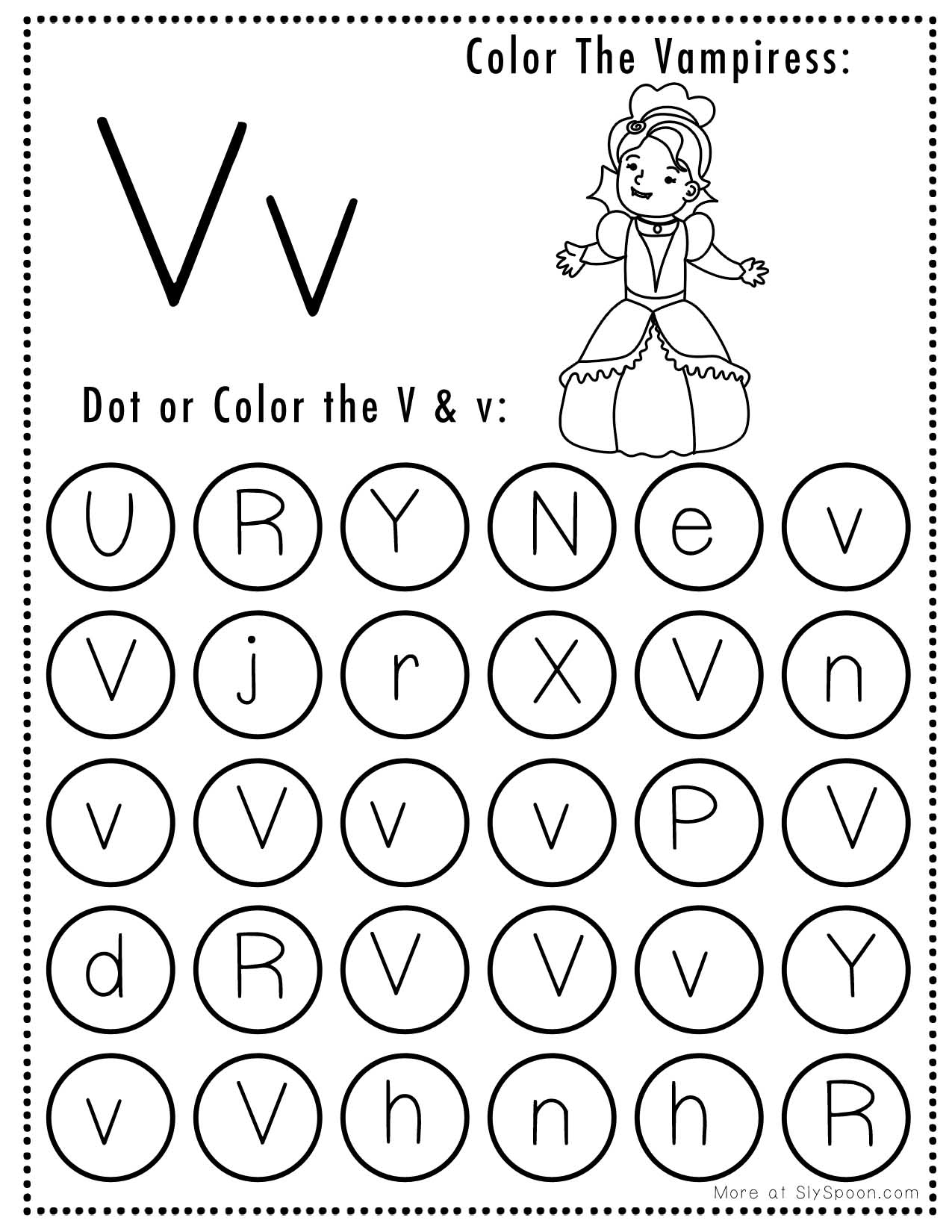 Free Printable Letter V Worksheets Sly Spoon