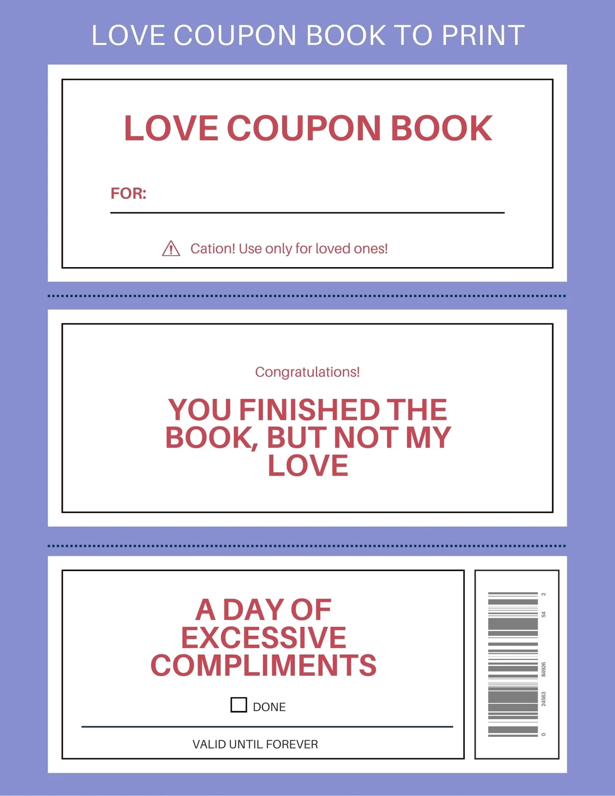 Free Printable Love Coupon Templates Canva