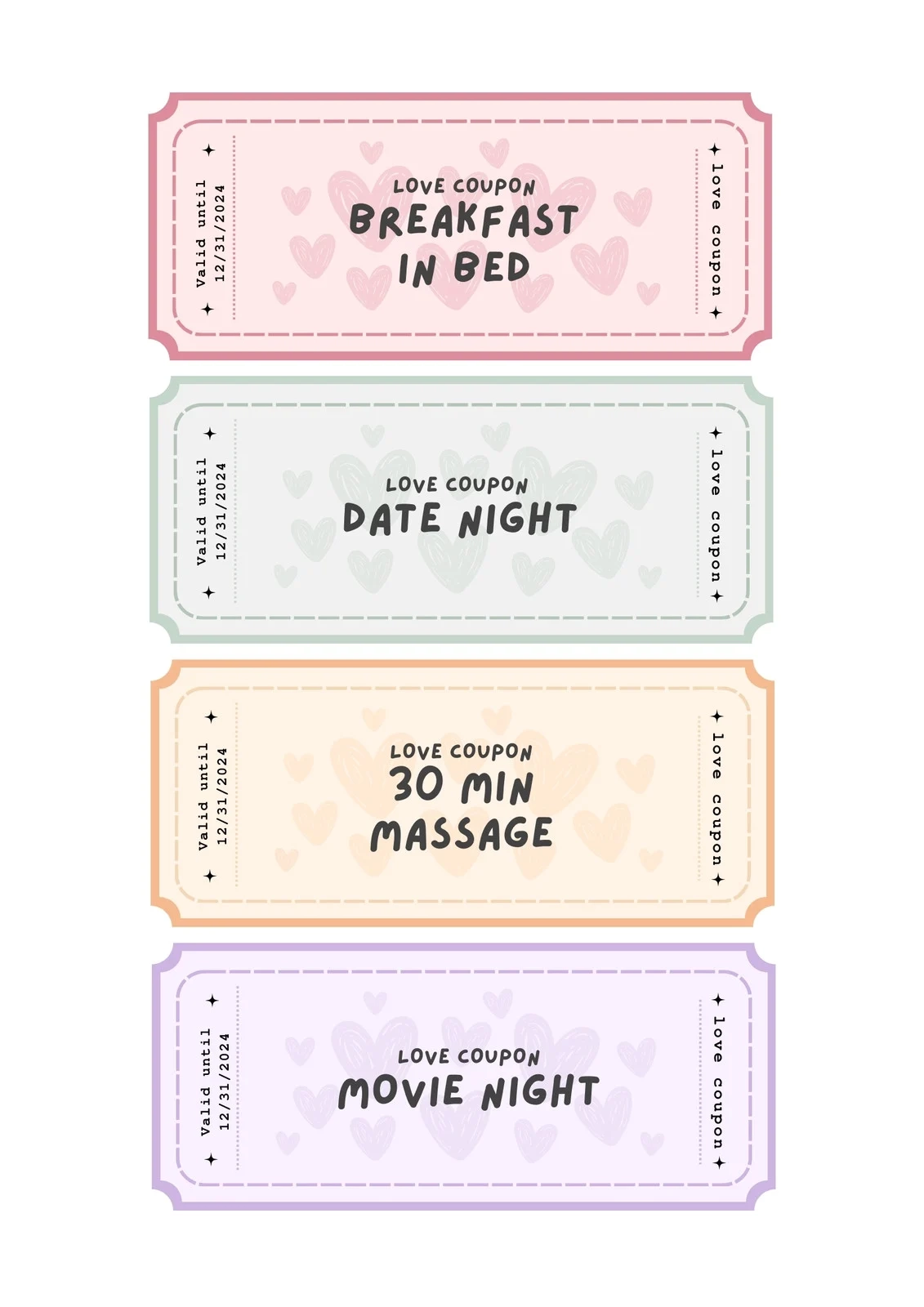 Free Printable Love Coupons For Him Template