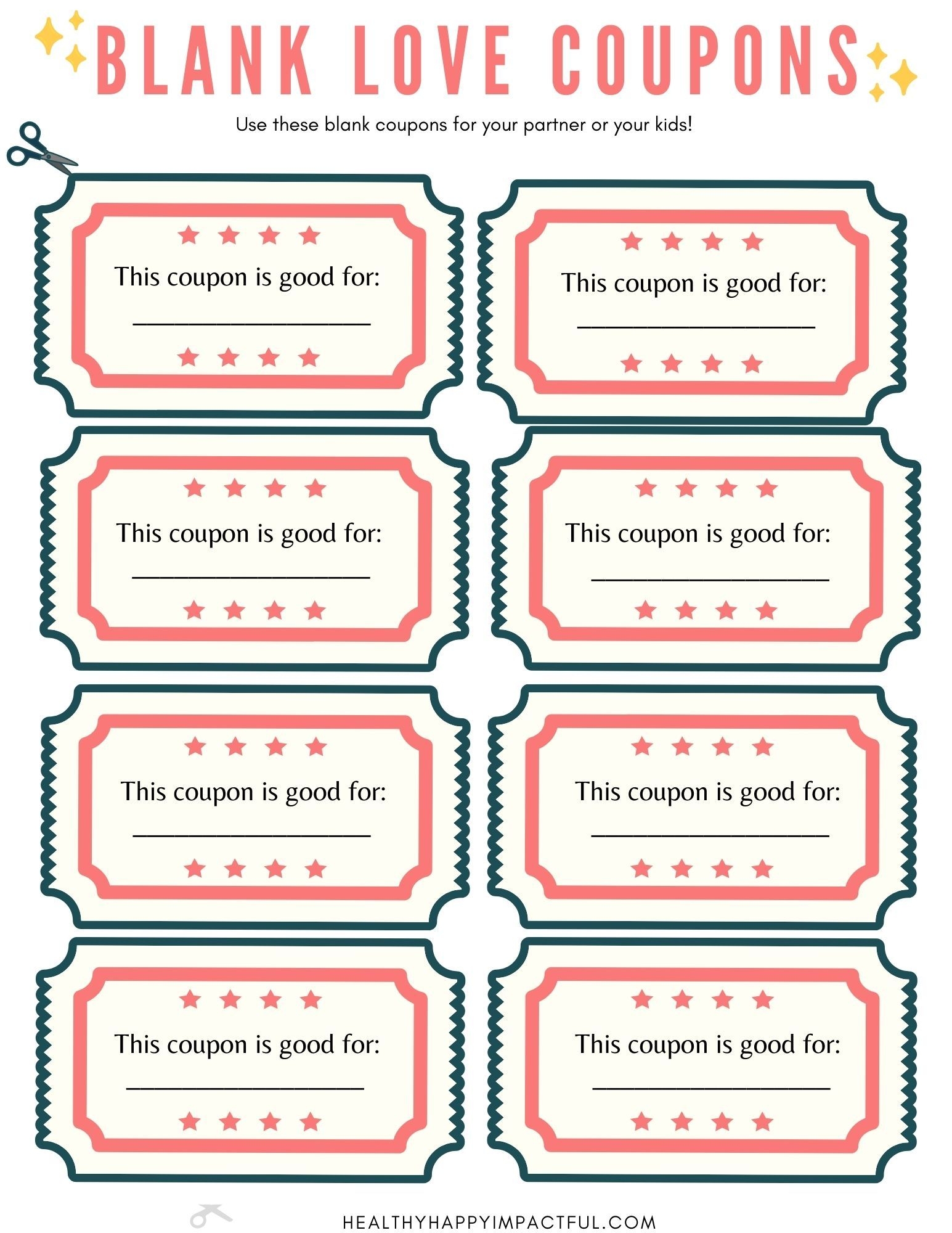 Free Printable Love Coupons Everyone Will Love