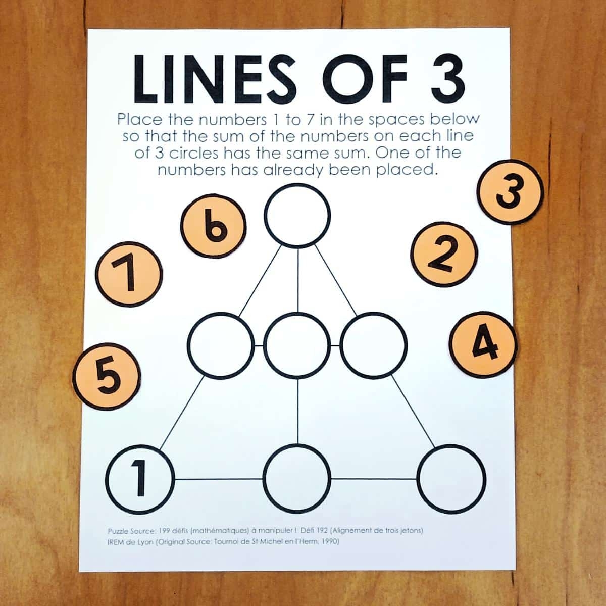Math Puzzle Games Printable