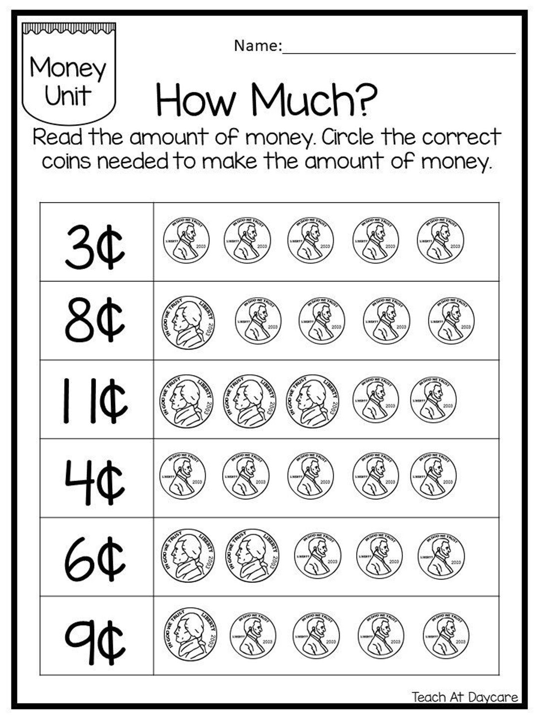 Free Printable Money Worksheets For Pre k amp Kindergarten 
