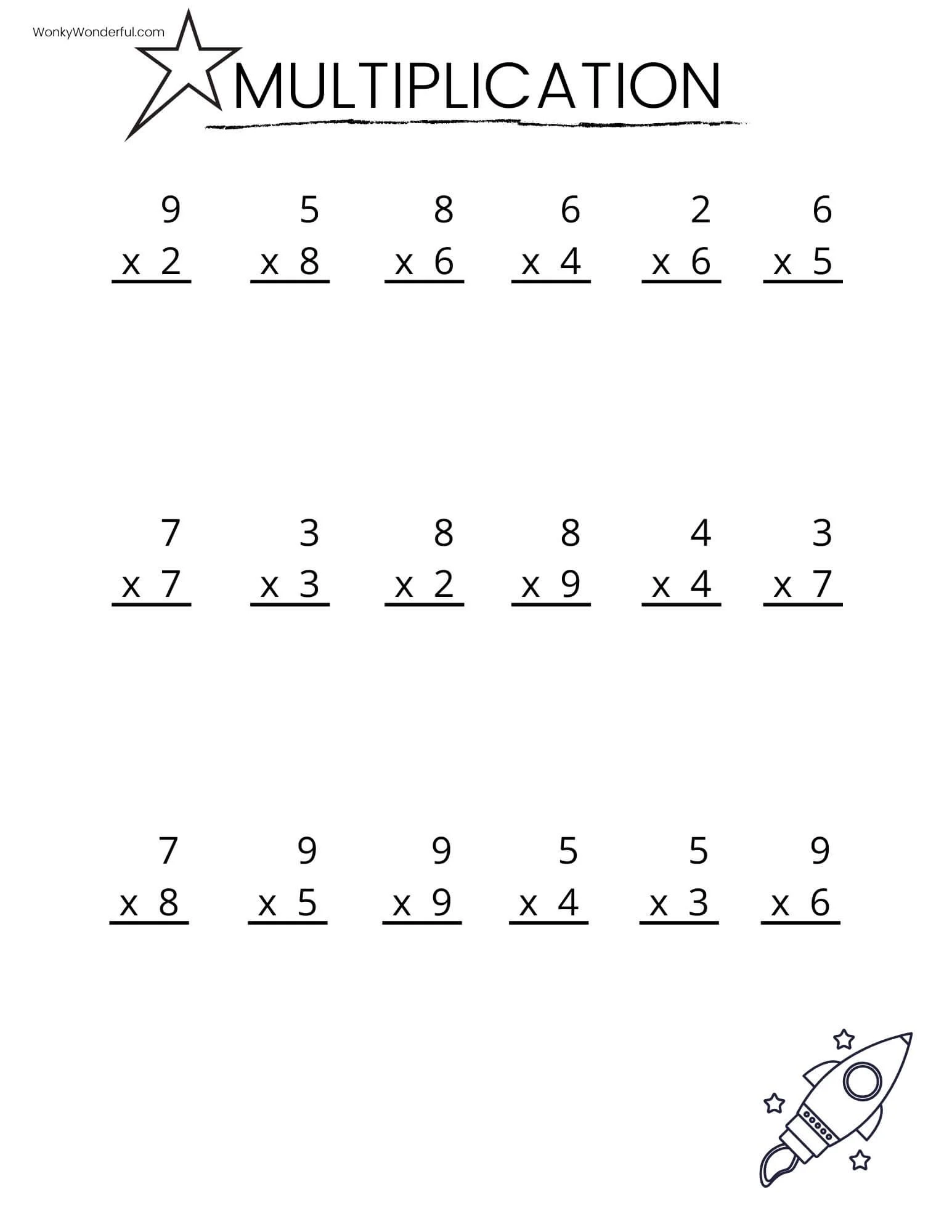 FREE PRINTABLE MULTIPLICATION WORKSHEETS WonkyWonderful FREE PRINTABLE MULTIPLICATION WORKSHEETS WonkyWonderful