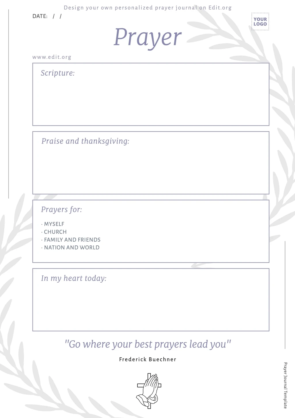 Free Printable Prayer Sheet Template
