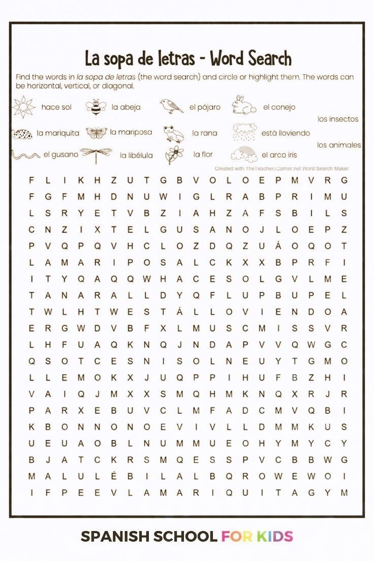 Free Printable Spring Worksheets For Kids In Spanish Fun Learning