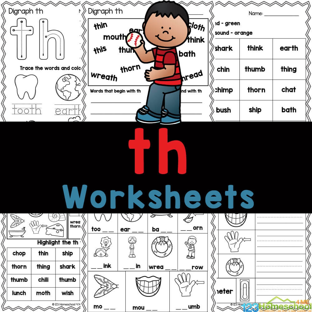 FREE Printable TH Sound Words Digraph Worksheets Worksheets Library