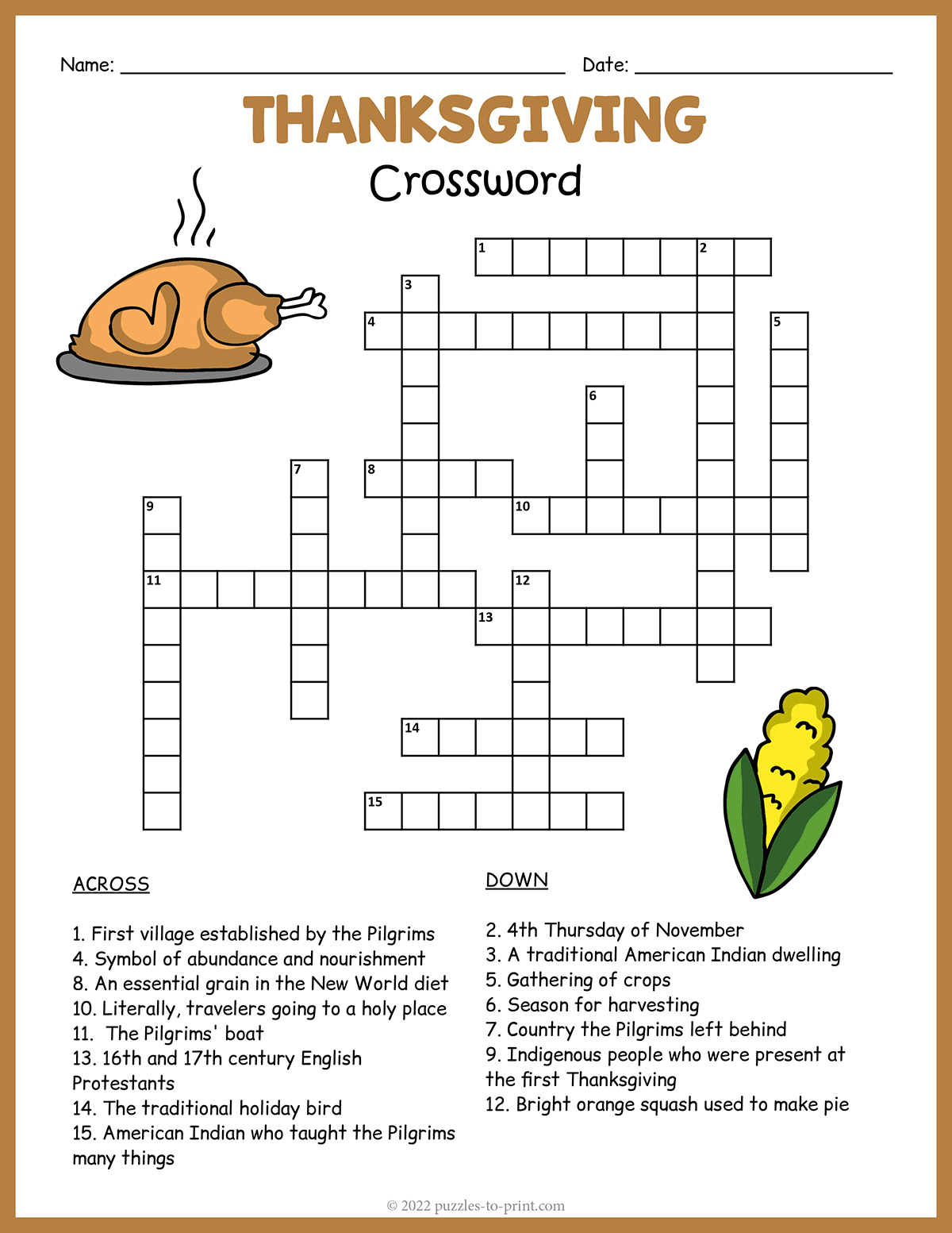 English Crossword Puzzles Printable