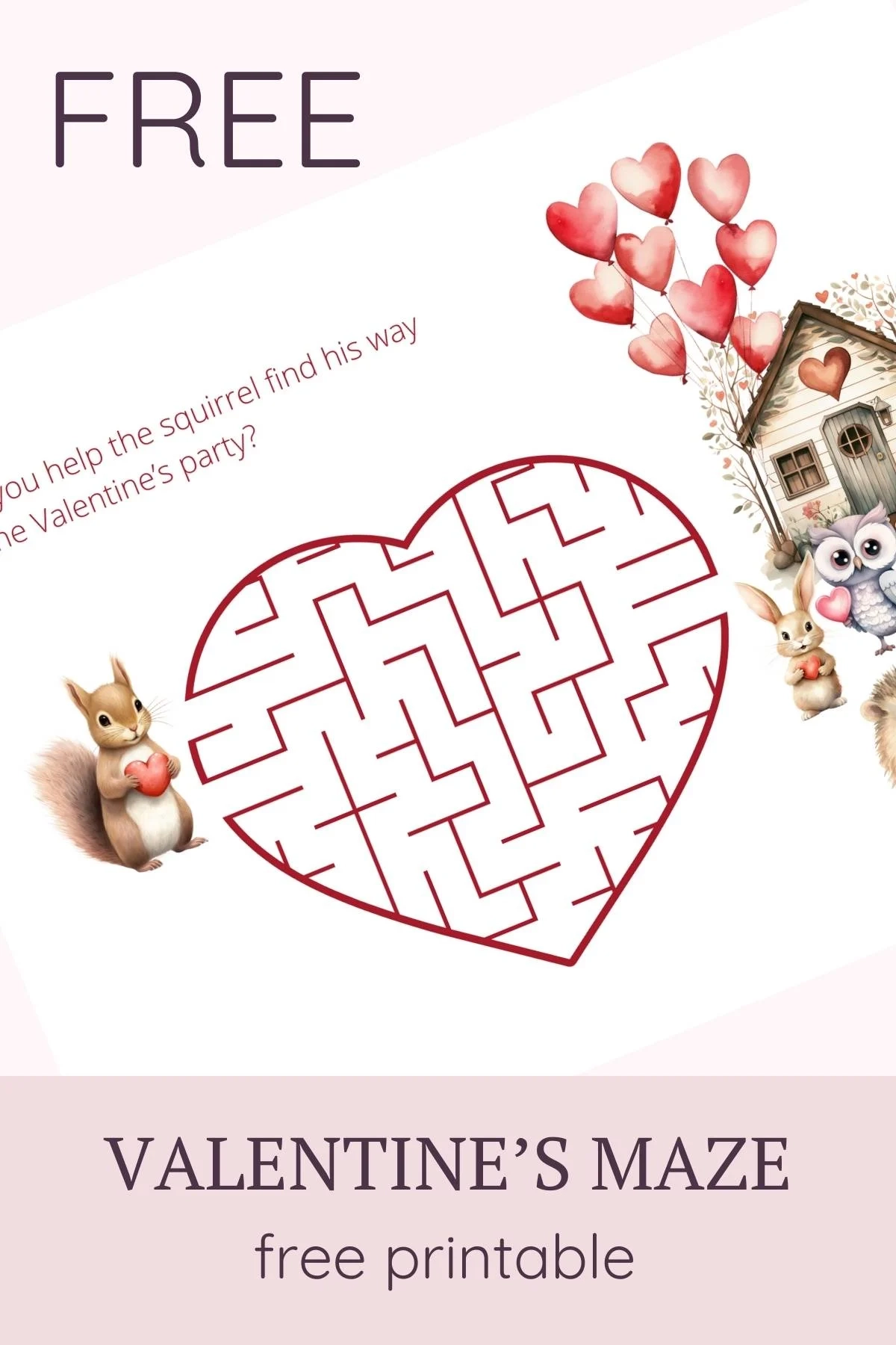 Free Printable Valentine s Maze Woodland