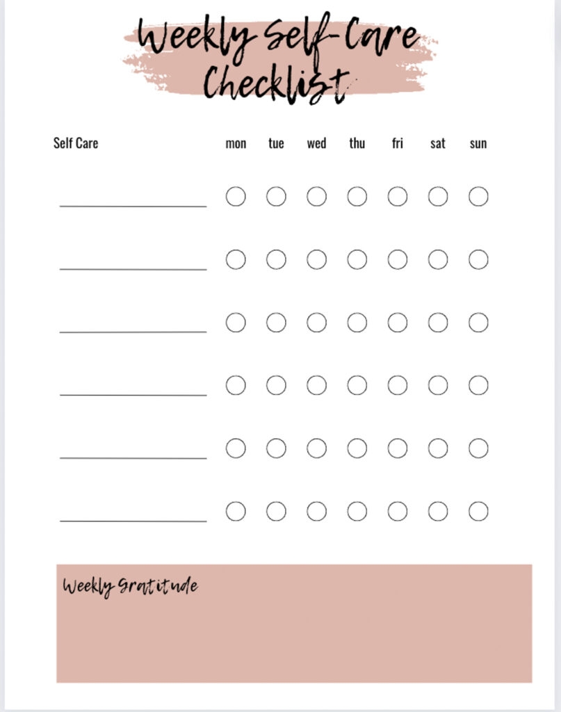 Easy Printable Healthy Habits Checklist