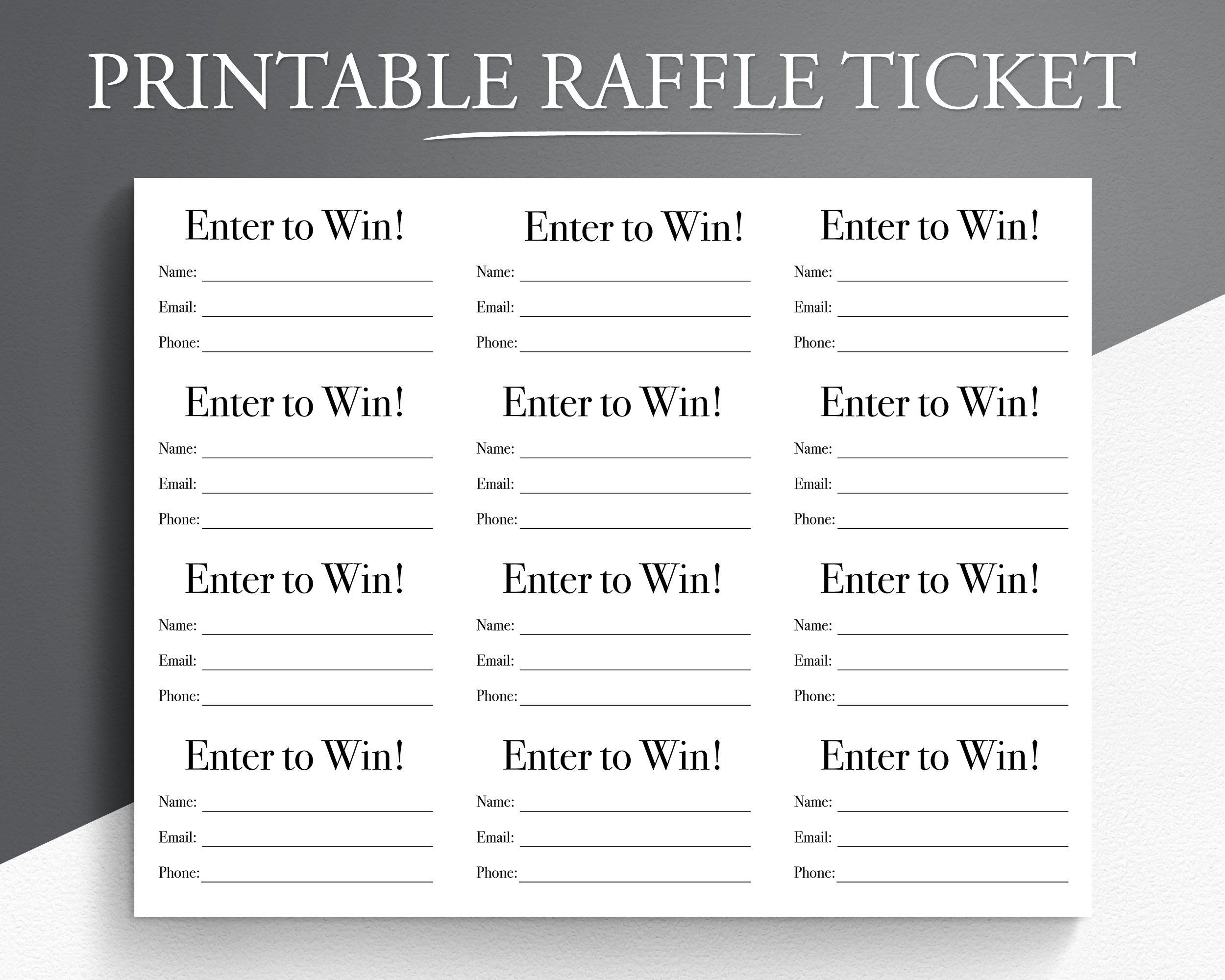 Raffle Ticket Template Free Printable