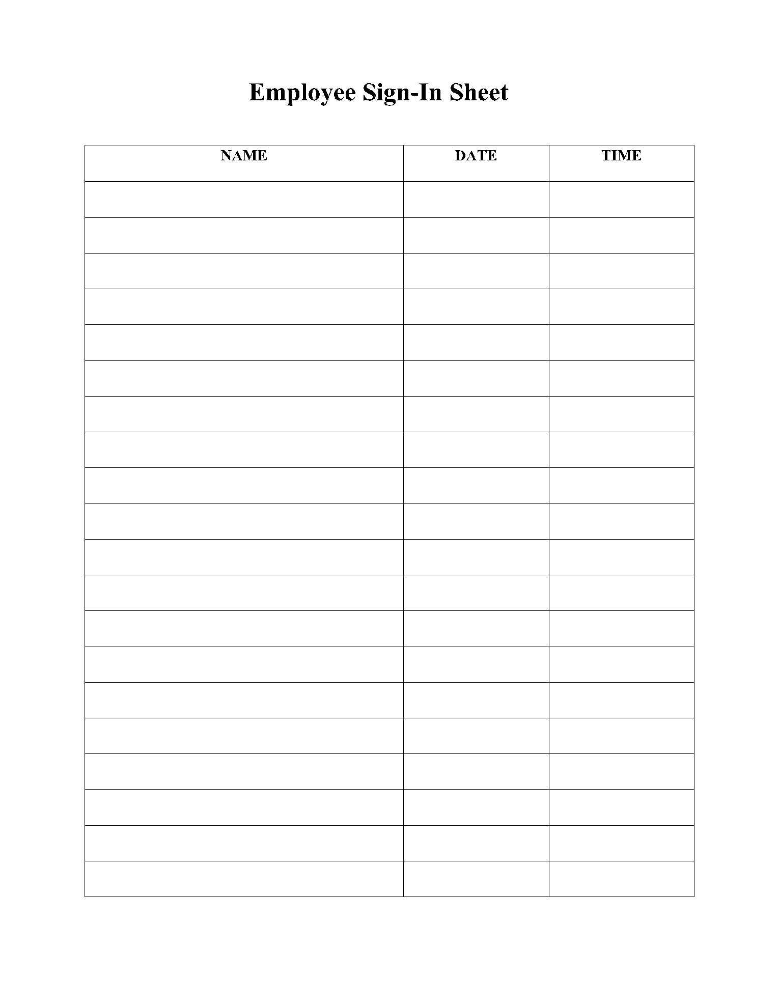 Free Printable Sign Up Sheet Template