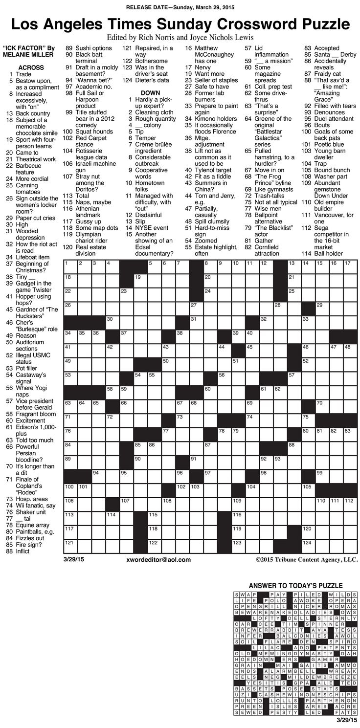 Free Usa Today Printable Crossword Puzzles 2015 Download Free Usa 