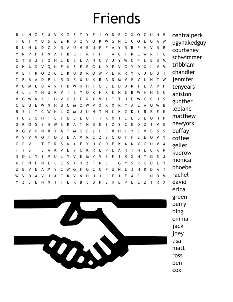 Friends Crossword WordMint