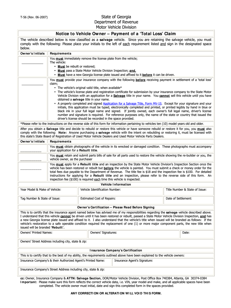 Printable Form 56