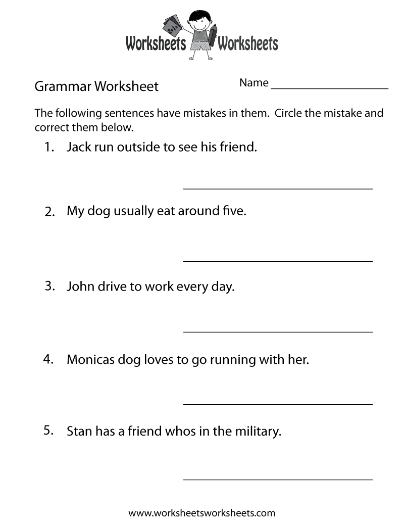 Grade 5 Grammar amp Writing Worksheets Worsheets Library 