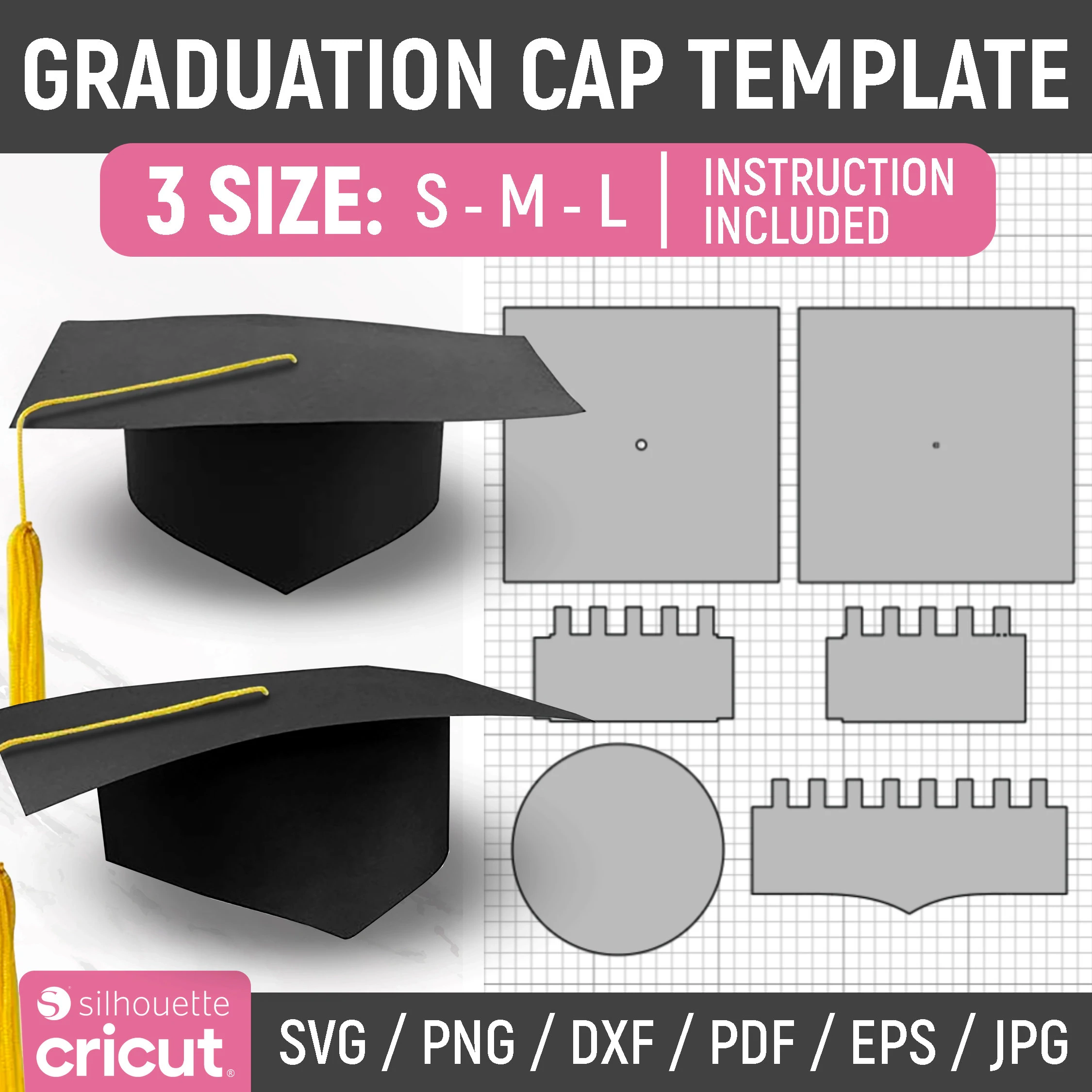 Graduation Cap Template Graduation Hat Svg Class Of 2025 Grad 