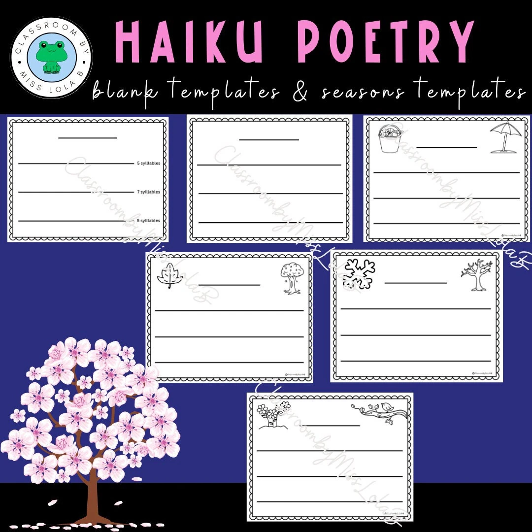 Haiku Poetry 12 Templates Etsy Canada