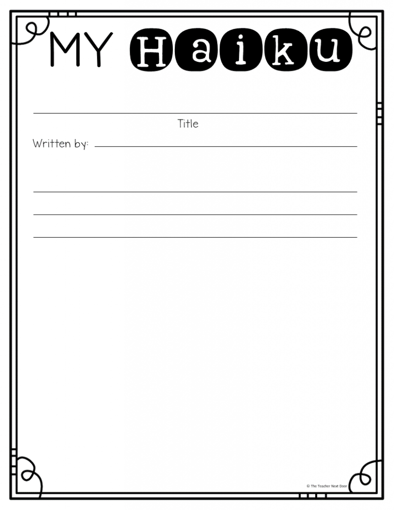 Haiku Poetry For Upper Elementary The Teacher Next Door