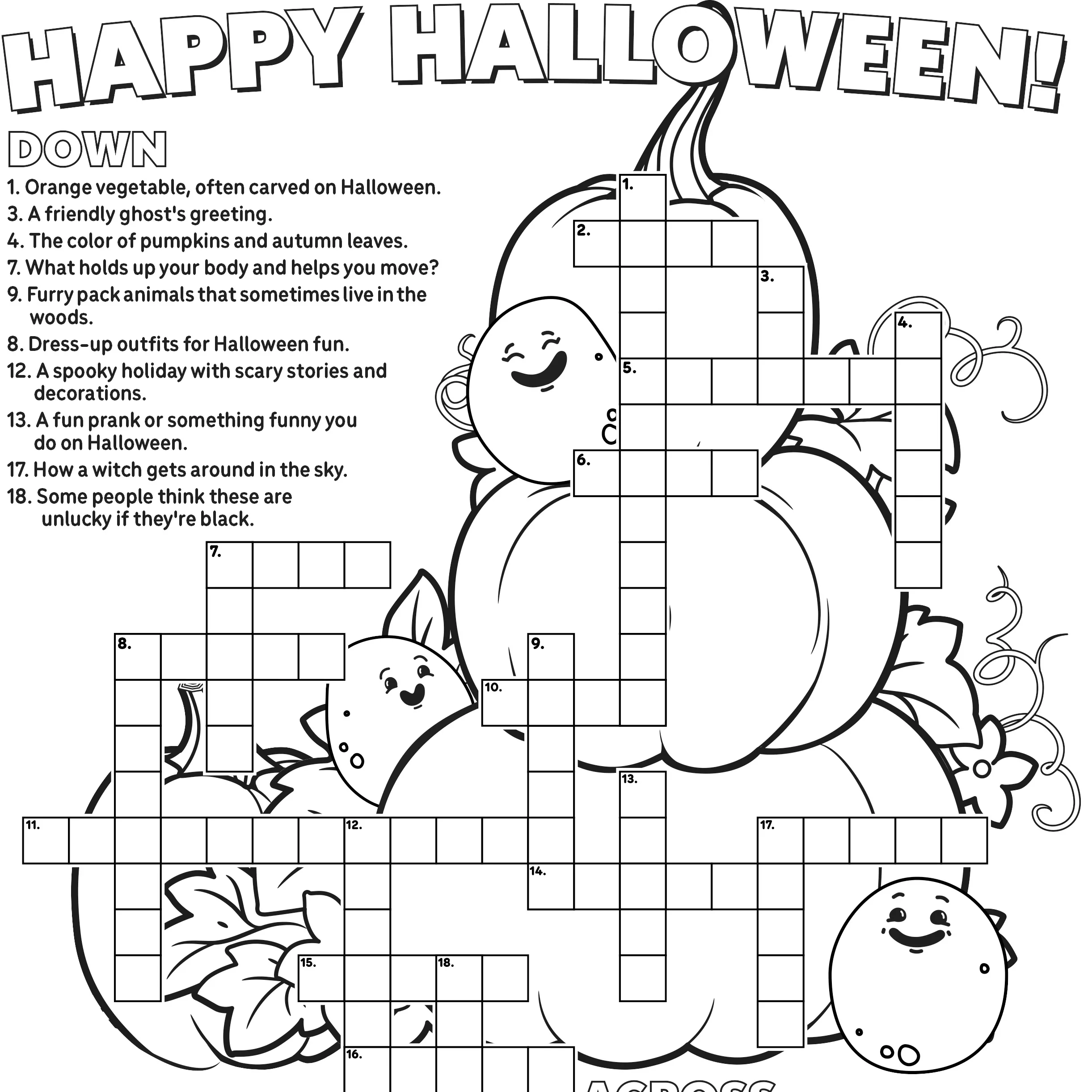 Free Halloween Printable Crossword Puzzles Free Halloween Printable Crossword Puzzles