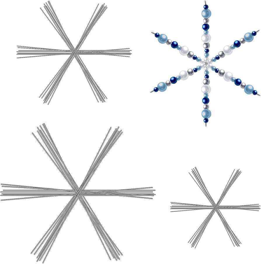 Hotop Christmas Snowflake Wire Metal Snowflake Xmas Bead Wire For 